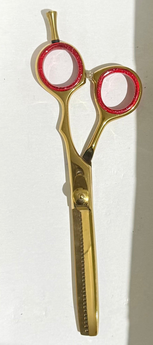 Barber Scissors l Gold/Red